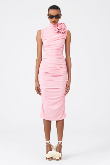 ClΓ©ophΓ©e Floral Ruched Midi Dress