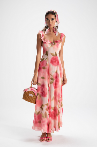 RenΓ©e Floral Ruffle Maxi Dress