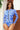 Blue Printed Zip Up Long Sleeve Surf Swimsuit