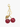 Ruby | Glitter Cherry Gold Keychain – Sparkling Elegance